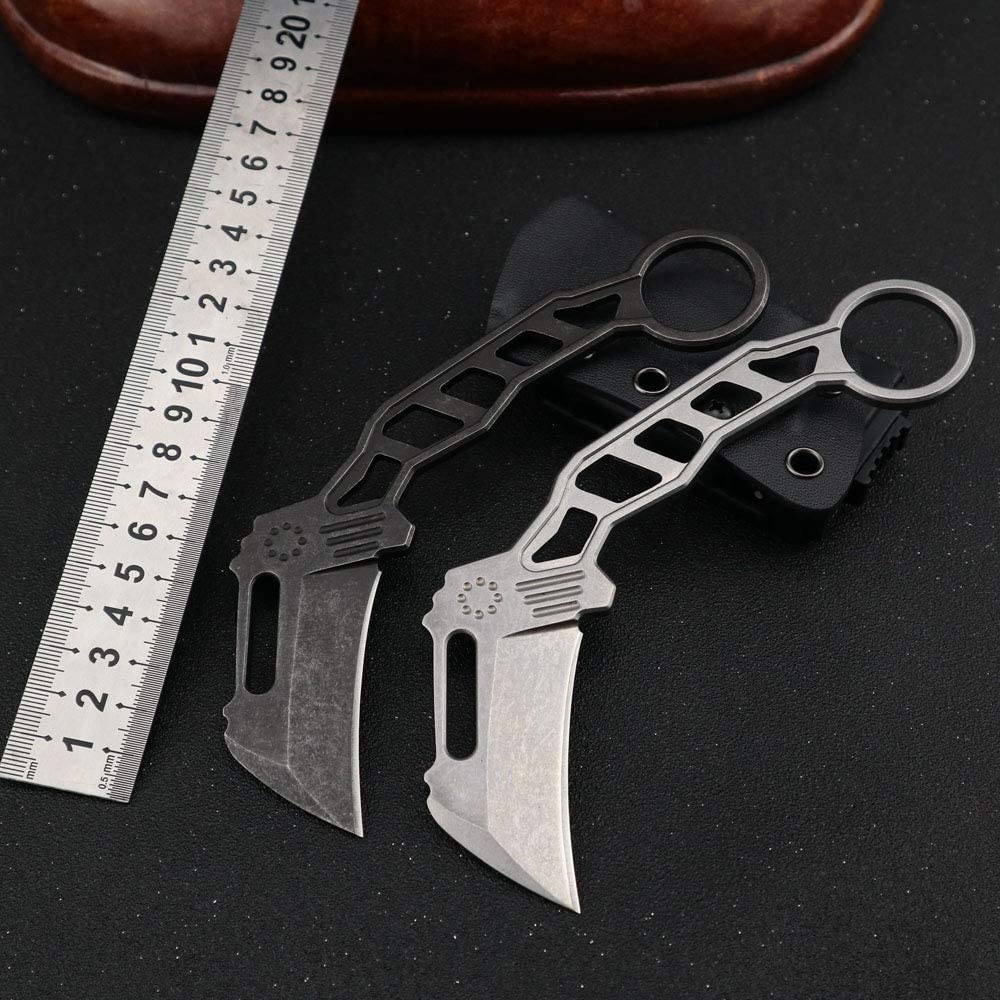 MASALONG KNI186 Cuchillo de garra Haima con mango hueco de karambit y funda de kydex