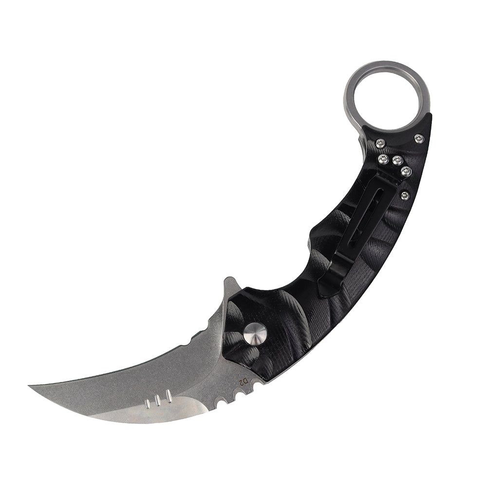 MASALONG kni204 Outdoor Survival Claw Tactical faca dobrável D2 Aço facas EDC