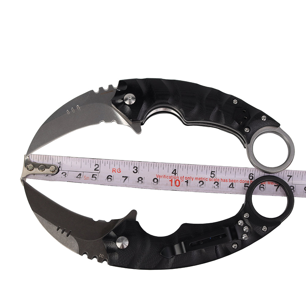 MASALONG kni204 Outdoor Survival Claw Tactical faca dobrável D2 Aço facas EDC