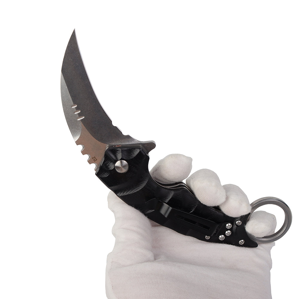 MASALONG kni204 Outdoor Survival Claw Tactical faca dobrável D2 Aço facas EDC