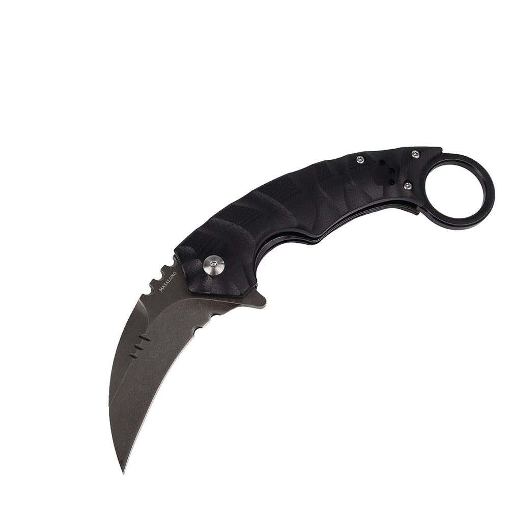 MASALONG kni204 Outdoor Survival Claw Tactical faca dobrável D2 Aço facas EDC