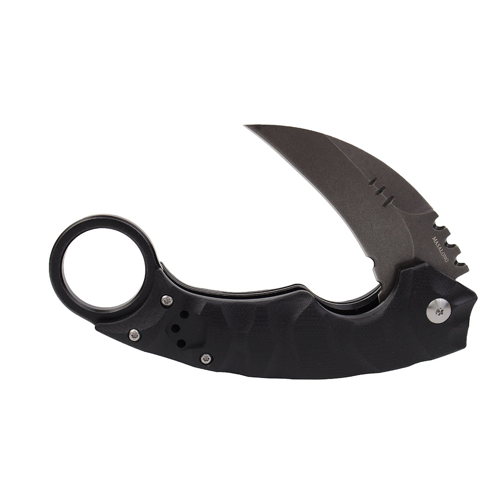 MASALONG kni204 Outdoor Survival Claw Tactical faca dobrável D2 Aço facas EDC