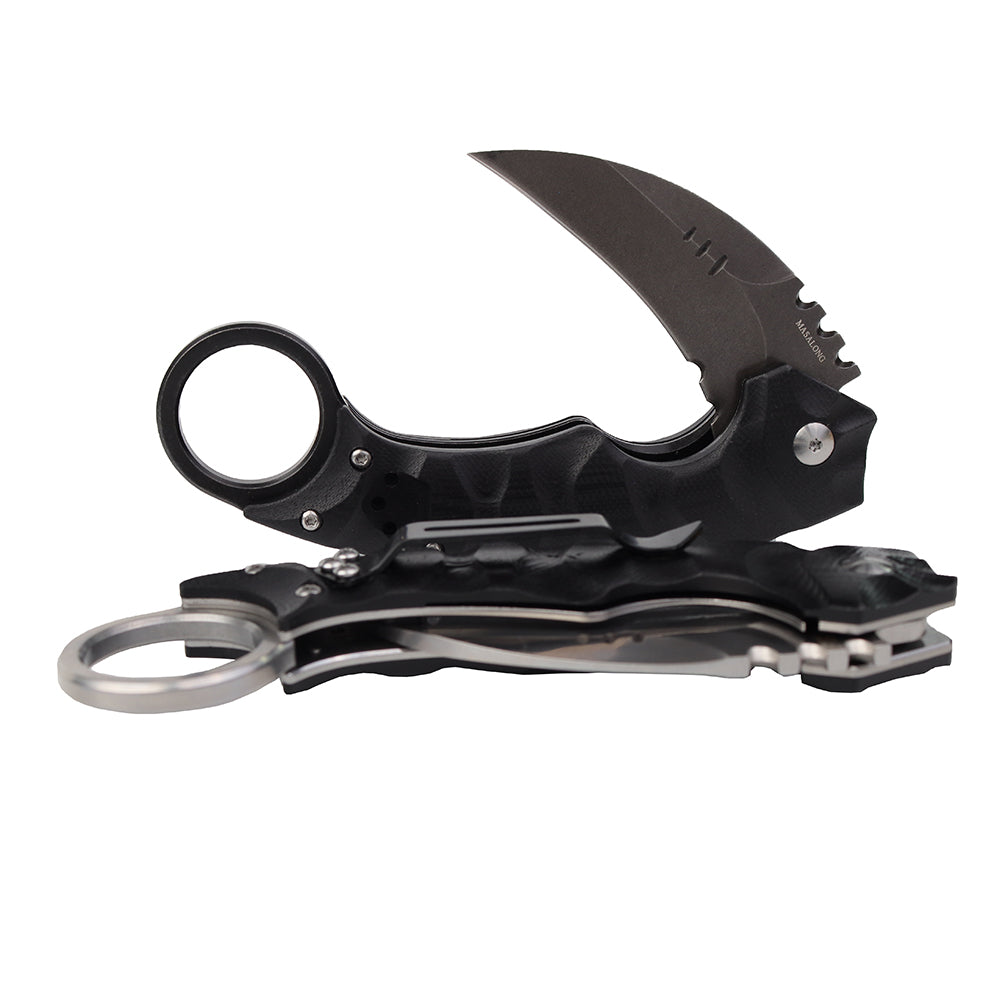 MASALONG kni204 Outdoor Survival Claw Tactical faca dobrável D2 Aço facas EDC