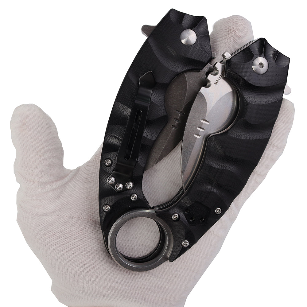 MASALONG kni204 Outdoor Survival Claw Tactical faca dobrável D2 Aço facas EDC