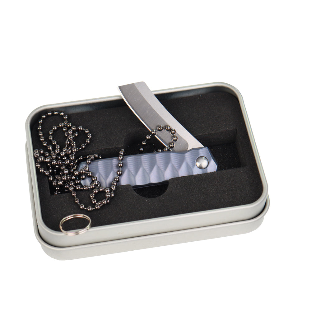 MASALONG Kni208 Pequeno Mini Dobrável Bolso D2 Aço azul Titânio TC4 Facas de cabo