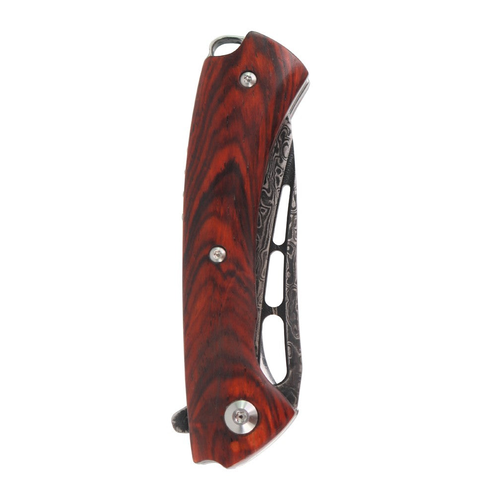 Cuchillo plegable de Damasco VG10 afilado Masalong kni300 con mango de madera de Dalbergia, coleccionable de primera calidad
