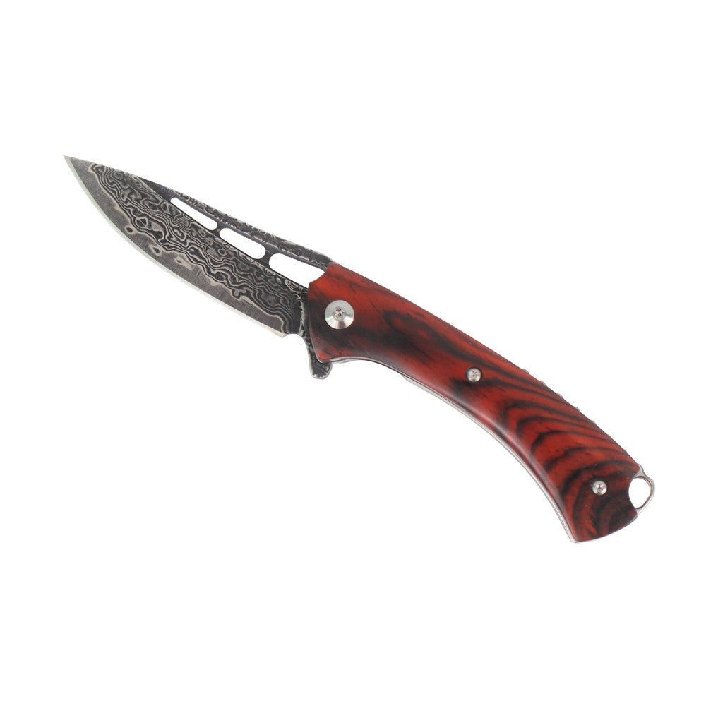 Cuchillo plegable de Damasco VG10 afilado Masalong kni300 con mango de madera de Dalbergia, coleccionable de primera calidad