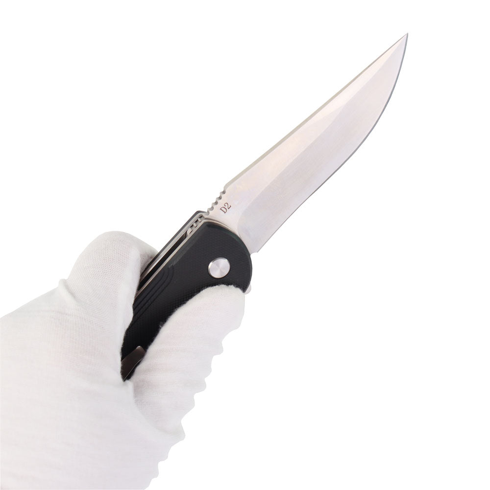 MASALONG kni216 Quick-opening folding outdoor survival tactical knife D2 steel, G10 handle