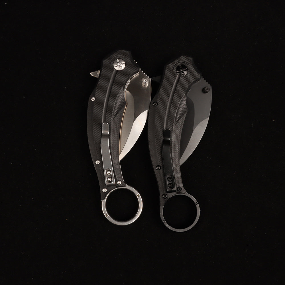 Cuchillo táctico de supervivencia de bolsillo plegable con garra de halcón Masalong kni250, hoja de acero D2, karambit