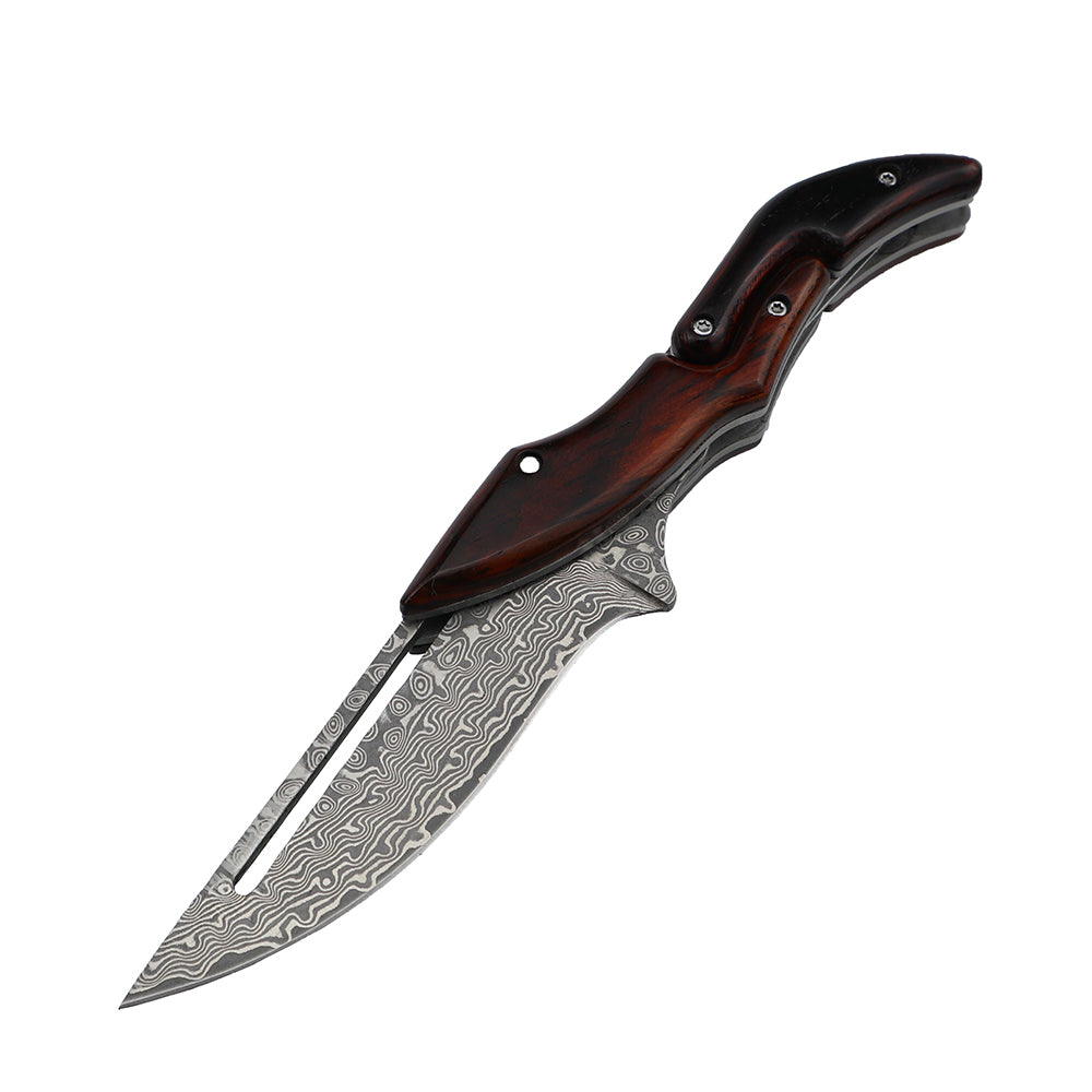 MASALONG Residual Wings KNI191 Damascus / 5cr15 steel folding collection knife