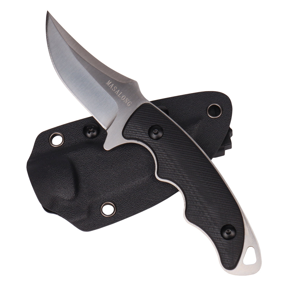 MASALONG Fixed Blade Knife With Kydex Sheath for Self Defense Camping EDC Hunting