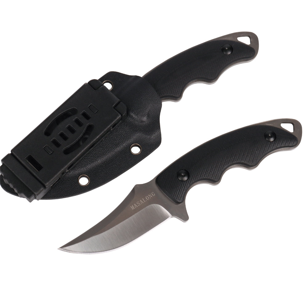 MASALONG Kni230 Fixed Blade Knife With Kydex Sheath for Self Defense Camping EDC Hunting Full Tang Design