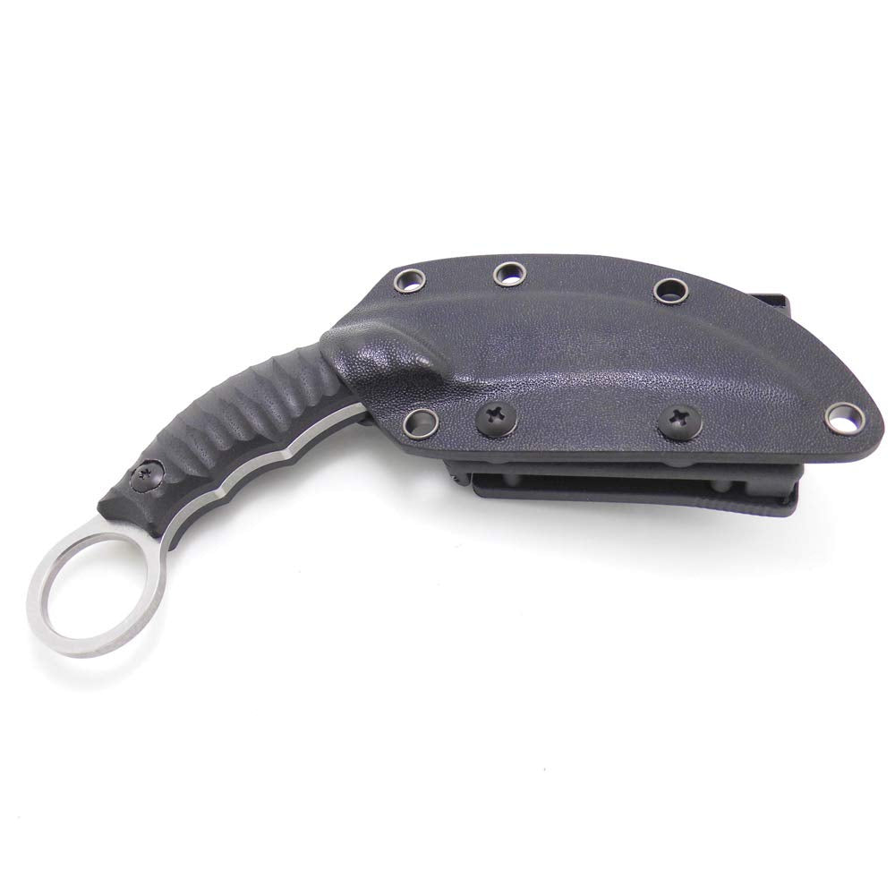 Cuchillo táctico Karambit para caza y supervivencia al aire libre MASALONG Kni89, hoja fija con funda y dedo de oso
