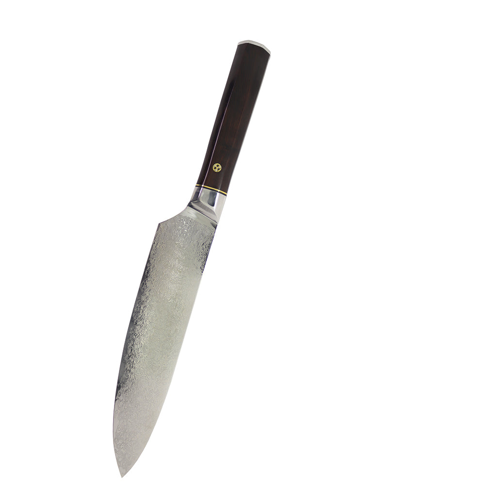 Cuchillo de cocina estándar de chef con mango de ébano de acero de Damasco de alta dureza de 13 pulgadas MASALONG (cocina 15)