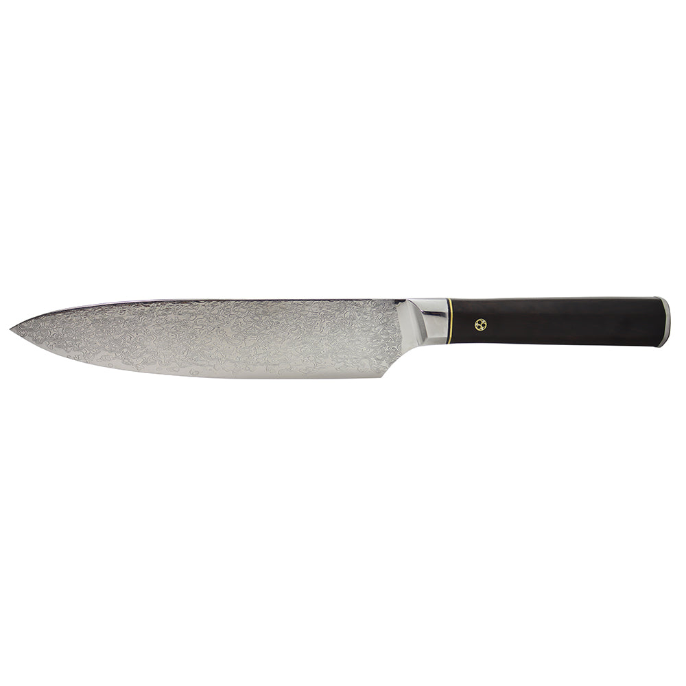 Cuchillo de cocina estándar de chef con mango de ébano de acero de Damasco de alta dureza de 13 pulgadas MASALONG (cocina 15)