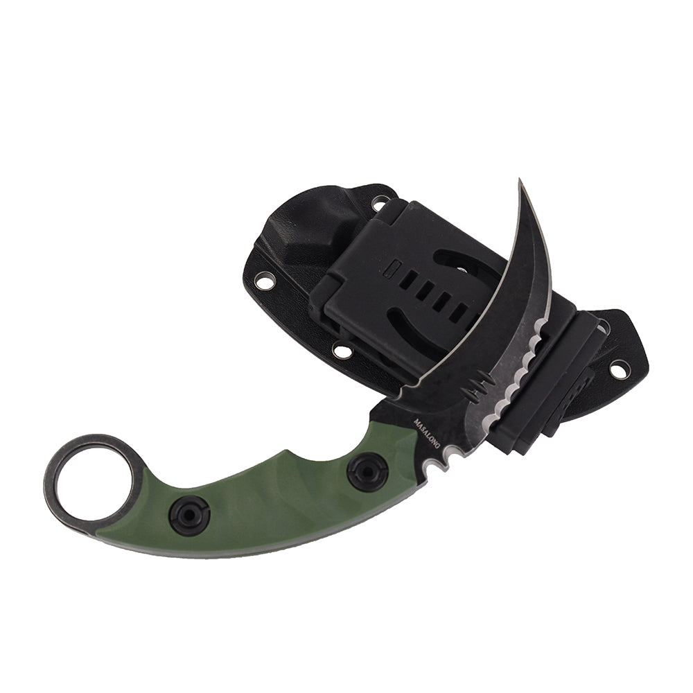 MASALONG Kni104 Cuchillo de cazador táctico Karambit con mango de combate de garra de muy buen equilibrio
