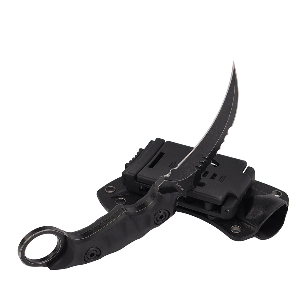 MASALONG Kni104 Cuchillo de cazador táctico Karambit con mango de combate de garra de muy buen equilibrio