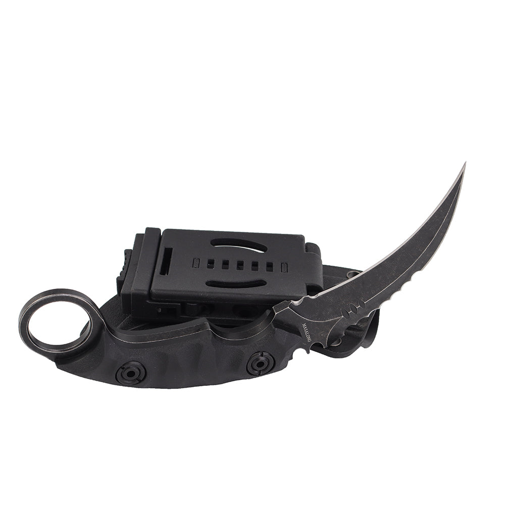 MASALONG Kni104 Cuchillo de cazador táctico Karambit con mango de combate de garra de muy buen equilibrio