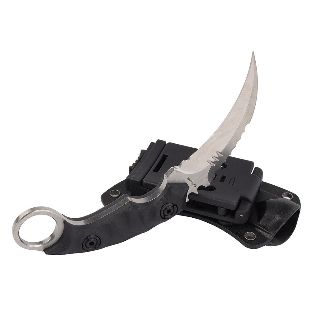 MASALONG Kni104 Cuchillo de cazador táctico Karambit con mango de combate de garra de muy buen equilibrio