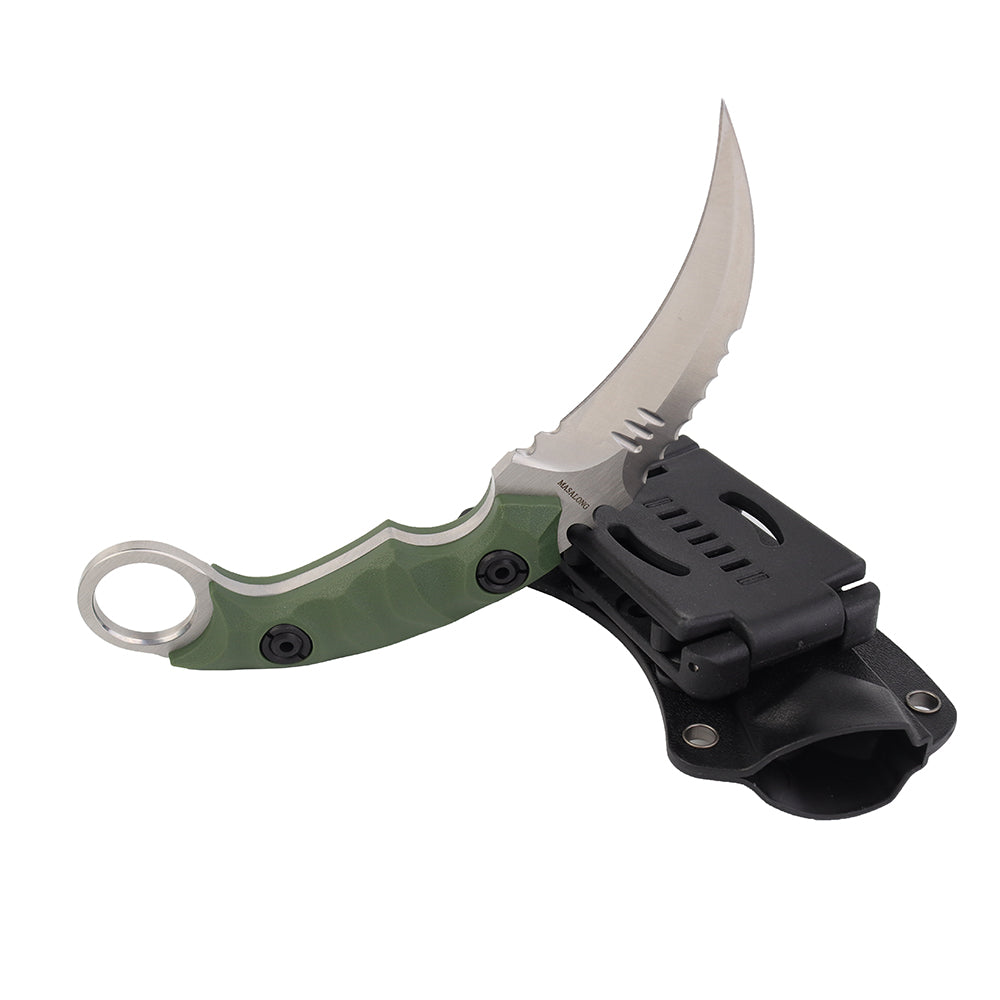 MASALONG Kni104 Cuchillo de cazador táctico Karambit con mango de combate de garra de muy buen equilibrio