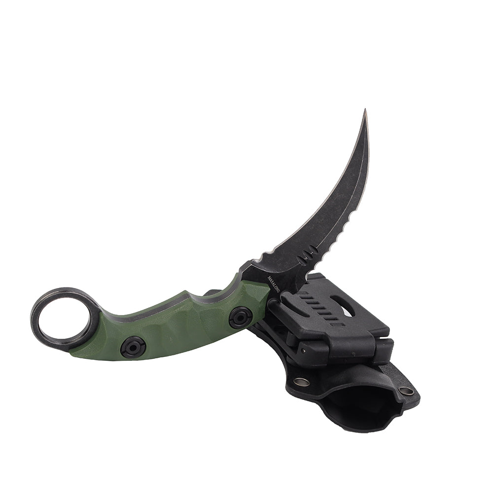 MASALONG Kni104 Cuchillo de cazador táctico Karambit con mango de combate de garra de muy buen equilibrio