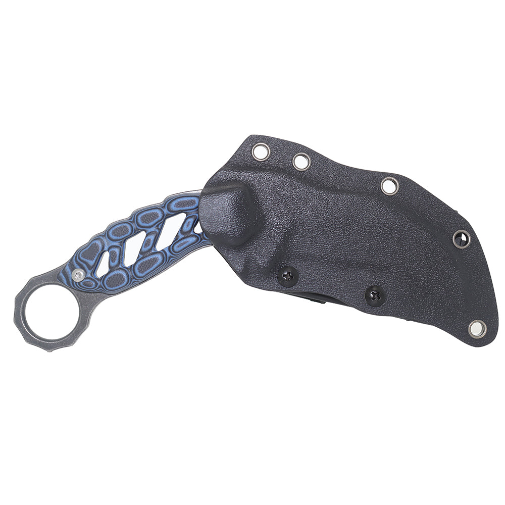 Cuchillo karambit con mango hueco G10 para supervivencia en campamentos al aire libre MASALONG KNI190