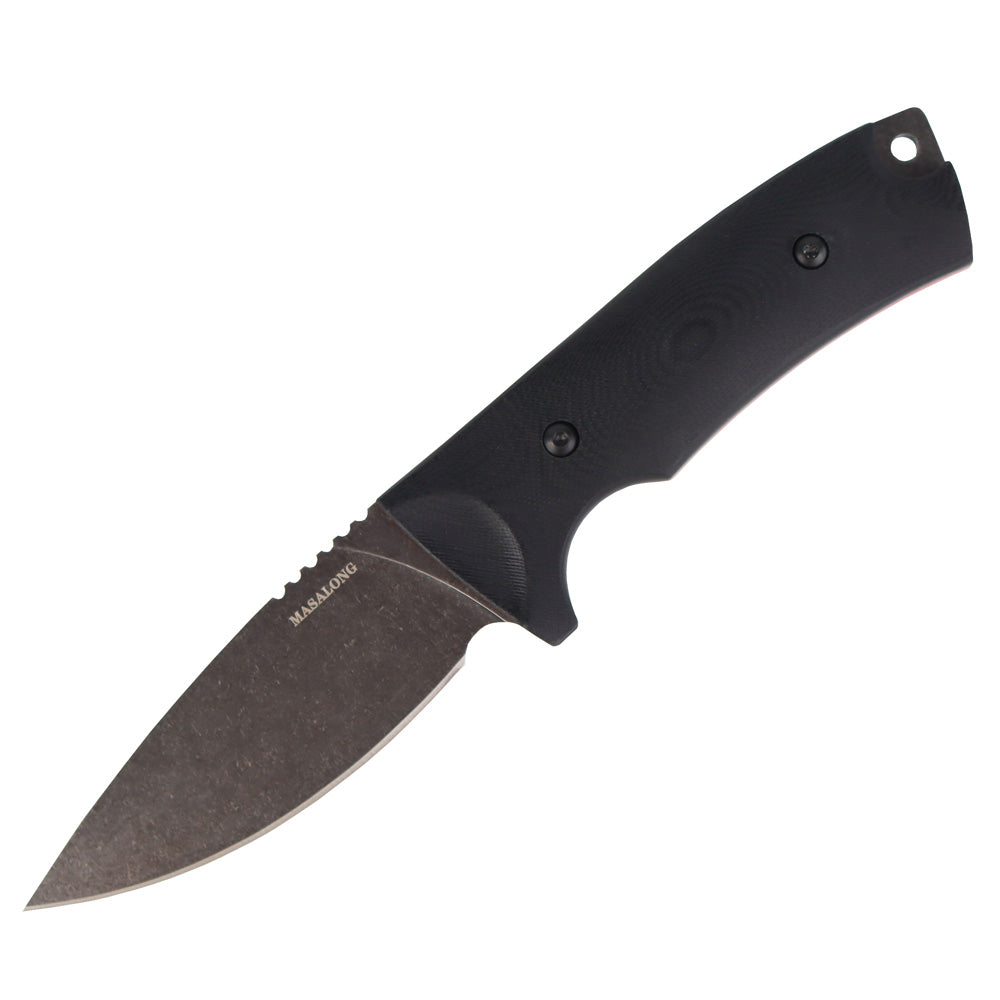 Cuchillo de supervivencia MASALONG Kni220, hoja recta vg10, cuchillo táctico de hoja fija con funda para acampar, cazar, ejército