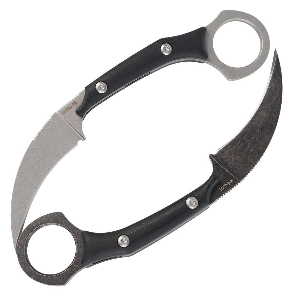 MASALONG kni224 Cuchillo táctico pequeño mini karambit con garra fija y curva