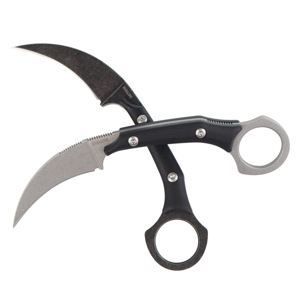 MASALONG kni224 Cuchillo táctico pequeño mini karambit con garra fija y curva