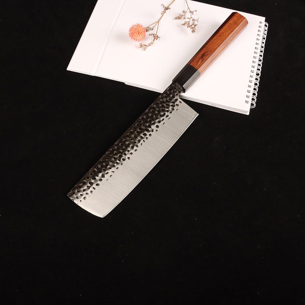 Juego de cuchillos de chef martillados Masalong de 8 pulgadas Kni240 8Cr18Mov Cuchillo de cocina extremadamente afilado