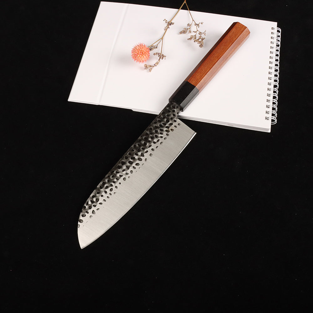 Juego de cuchillos de chef martillados Masalong de 8 pulgadas Kni240 8Cr18Mov Cuchillo de cocina extremadamente afilado