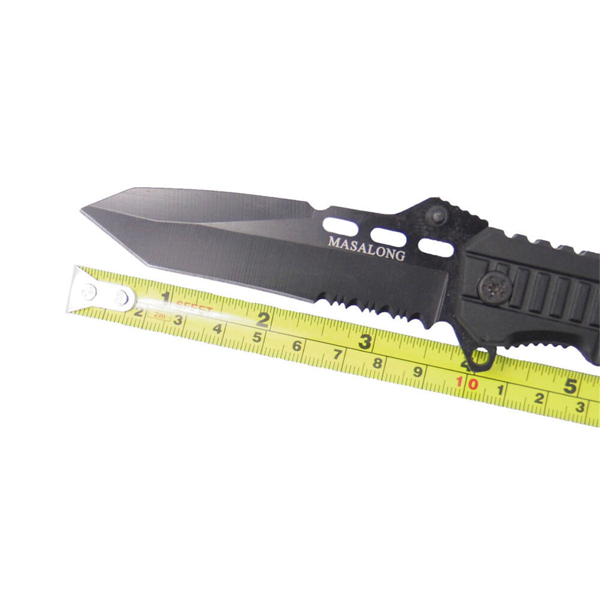 MASALONG Kni29 Hunting Survival Outdoor Folding Tactical Rescue Pocket Knife Saw Glass Chisel