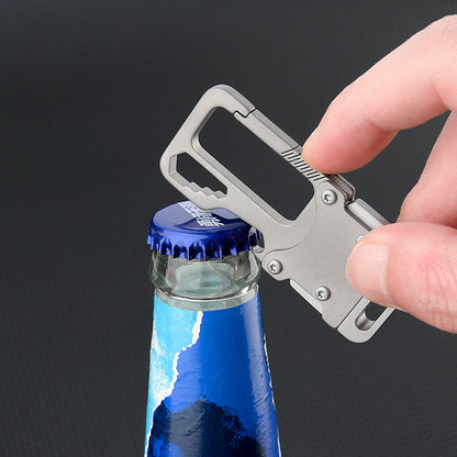 MASALONG MA-TY-042 Chaveiro de carro de liga de titânio multifuncional, chaveiro minimalista para pendurar na cintura masculina, ferramenta de combinação portátil, faca de desempacotamento