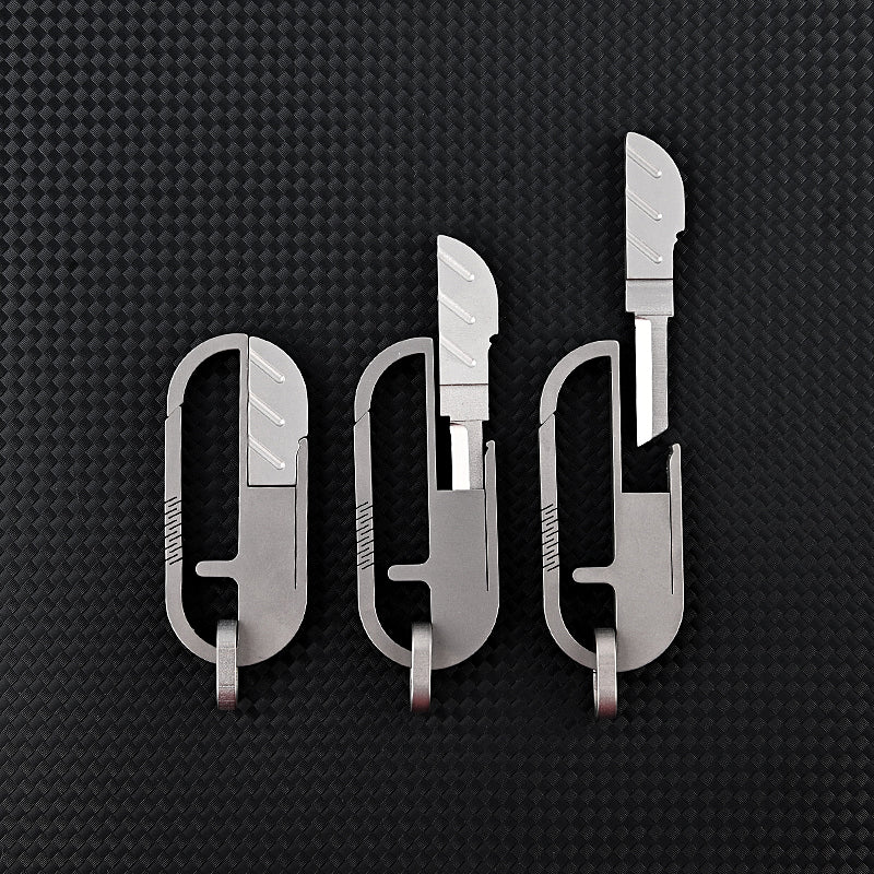 MASALONG MA-TY-055 Cuchillo llavero de aleación de titanio, desempaquetado y desembalaje, cuchillo de entrega exprés, llavero de automóvil para colgar en la cintura para hombres, cuchillo de inserción y extracción invisible