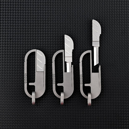 MASALONG MA-TY-055 Cuchillo llavero de aleación de titanio, desempaquetado y desembalaje, cuchillo de entrega exprés, llavero de automóvil para colgar en la cintura para hombres, cuchillo de inserción y extracción invisible