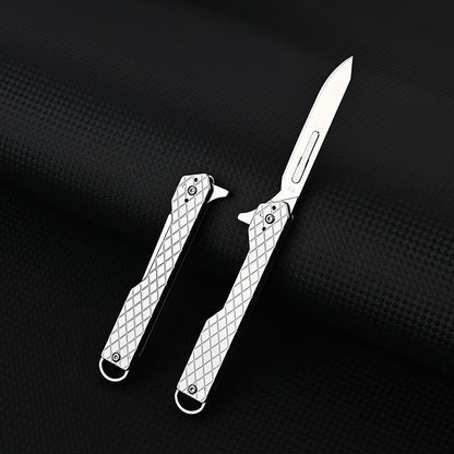 MASALONG MA-TY-052 Cuchillo de arte de 60 hojas, cuchilla para cortar papel, cuchillo plegable de acero inoxidable afilado, cuchilla reemplazable, llavero portátil, cuchillo de desempaquetado