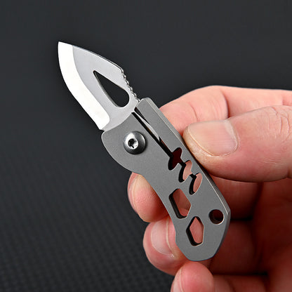 MASALONG MA-TY-046 Mini faca dobrável portátil de liga de titânio afiada com alta dureza D2 aço portátil chaveiro cabide, desembalar e desembalar, faca de entrega expressa