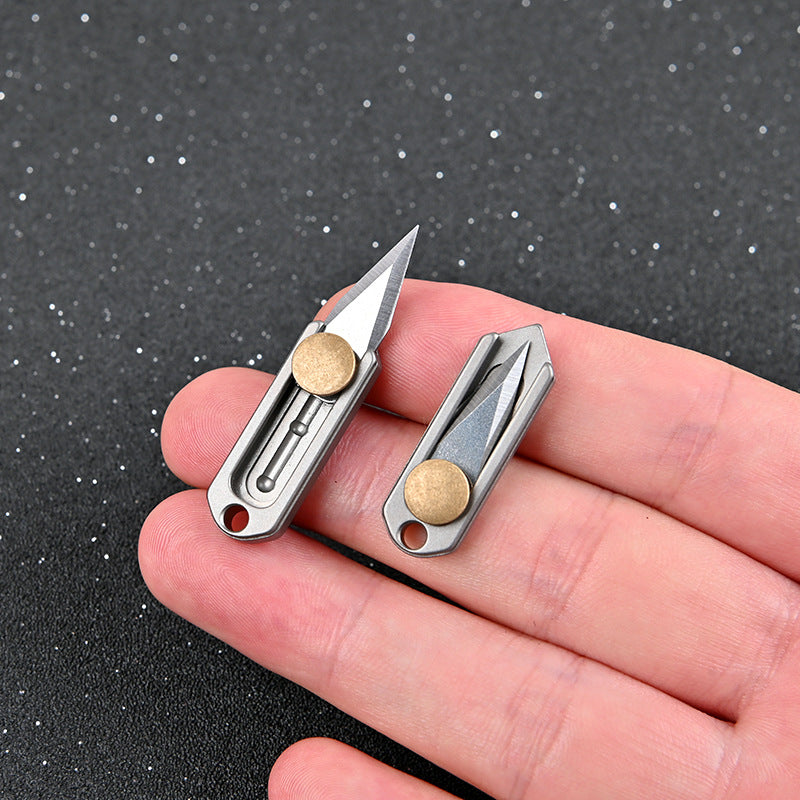 MASALONG MA-TY-023 Liga de titânio mini faca afiada portátil EDC chaveiro pingente desmontagem, entrega expressa, unboxing, pequena faca de bolso faca de empurrar