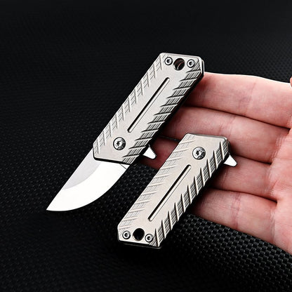 MASALONG MA-TY-074 Mini cuchillo plegable de aleación de titanio, cuchillo para exteriores de acero D2 afilado y de alta dureza, autoprotección, desmontaje de llavero portátil, cuchillo exprés