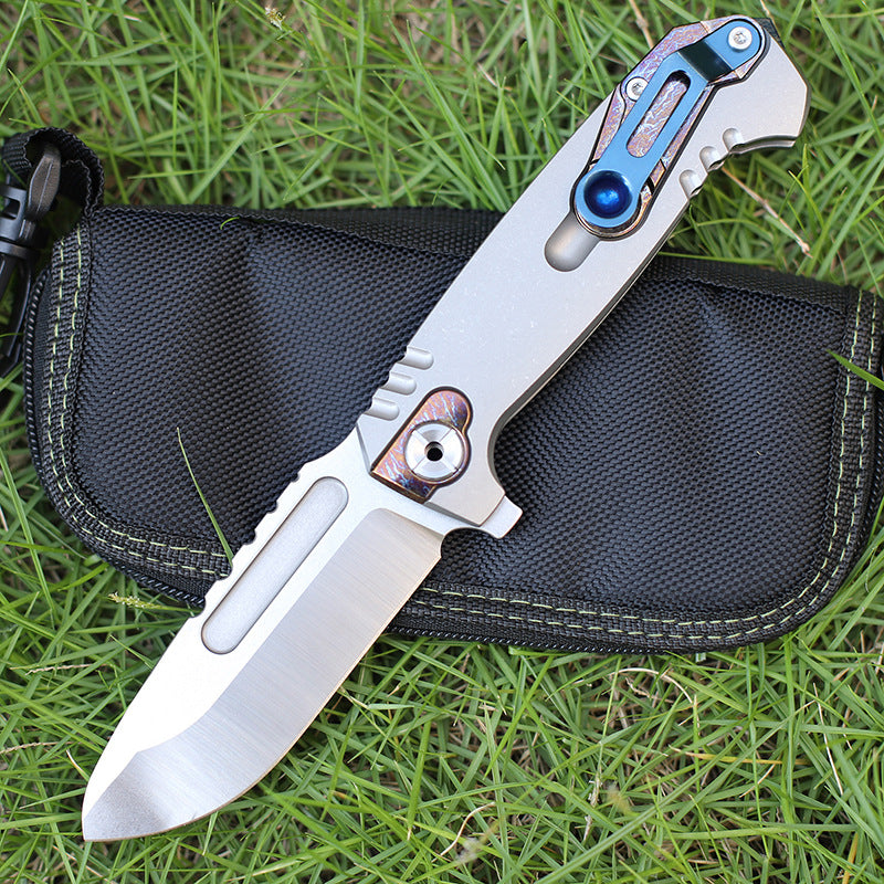 MASALONG Titanium 10Cr15CoMoV Folding Knife - EDC Camping Utility KNI-FD-001