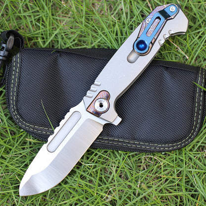 MASALONG Titanium 10Cr15CoMoV Folding Knife - EDC Camping Utility KNI-FD-001