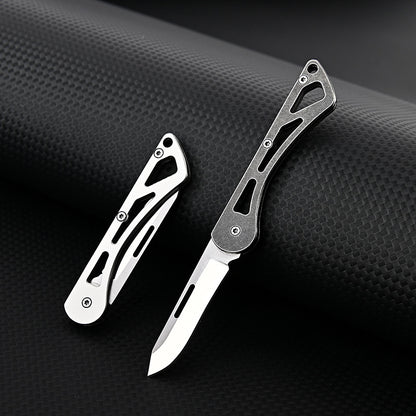 MASALONG MA-TY-033 Mini faca dobrável de aço inoxidável, faca portátil afiada para atividades ao ar livre, faca de frutas de autodefesa, chaveiro portátil, desempacotamento, faca de entrega expressa