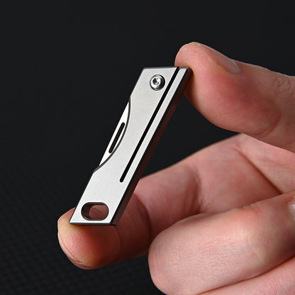 MASALONG MA-TY-007 Mini faca dobrável de liga de titânio, faca pequena afiada de aço D2 de alta dureza, chaveiro portátil, peças para pendurar, desembalar, entrega expressa e desembalar faca pequena