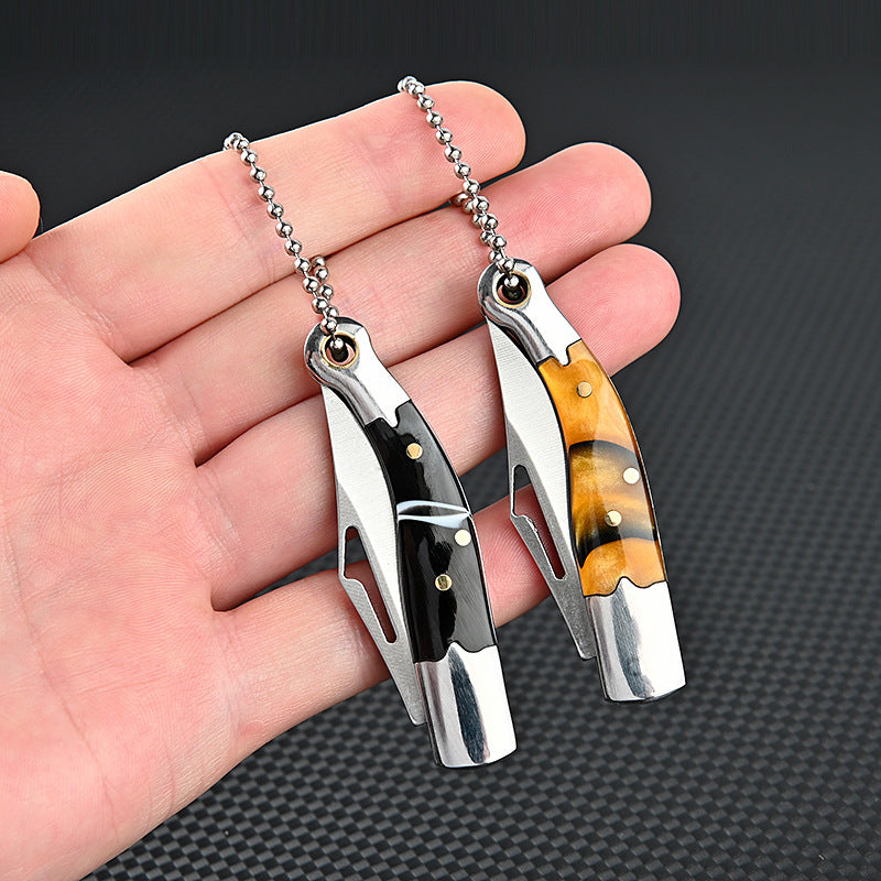 MASALONG MA-TY-018 Stainless Steel Mini Folding Knife Sharp Shrimp Knife Unpacking Express Box Opening Knife Keychain Pendant Fruit Knife Self Defense