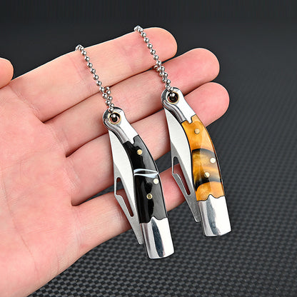 MASALONG MA-TY-018 Stainless Steel Mini Folding Knife Sharp Shrimp Knife Unpacking Express Box Opening Knife Keychain Pendant Fruit Knife Self Defense