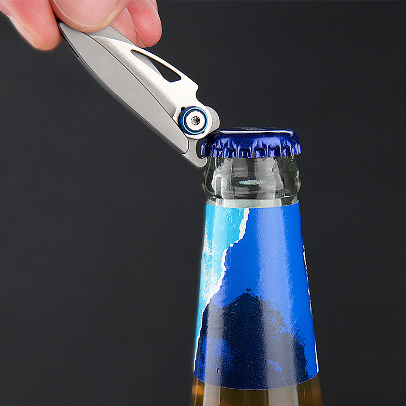 MASALONG MA-TY-040 Cuchillo de aleación de titanio, mini cuchillo plegable afilado, abridor de botellas de llavero portátil, desempaquetado y desembalaje de cuchillo de mensajería