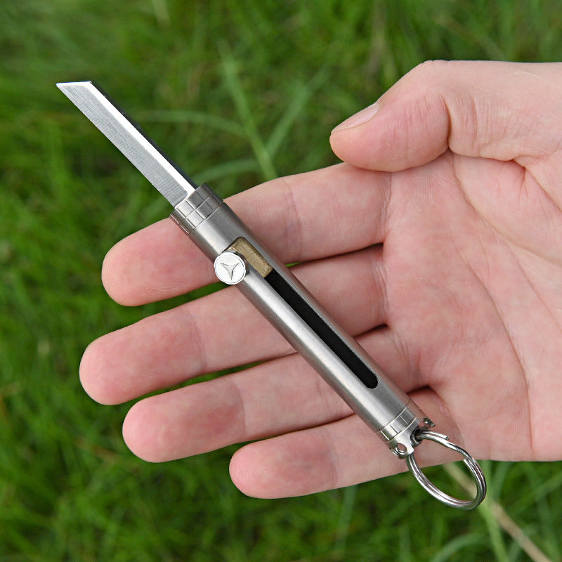 MASALONG MA-TY-058 Mini cuchillo llavero de titanio puro con alta dureza, herramienta de autodefensa afilada, cuchillo de fruta, cuchillo de entrega exprés portátil y fácil de desmontar