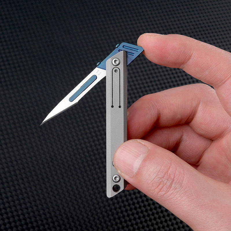 MASALONG MA-TY-013 Titanium alloy mini knife, art cutting blade, sharp paper cutting knife, portable keychain pendant, portable unboxing and unpacking courier knife