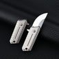 MASALONG MA-TY-074 Mini cuchillo plegable de aleación de titanio, cuchillo para exteriores de acero D2 afilado y de alta dureza, autoprotección, desmontaje de llavero portátil, cuchillo exprés
