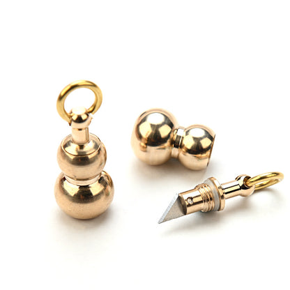 MASALONG MA-TY-071 Creative Hulu Knife, Brass Mini Knife, Sharp Keychain Pendant, Portable Disassembly, Express Delivery, Box Opening Knife, Pocket